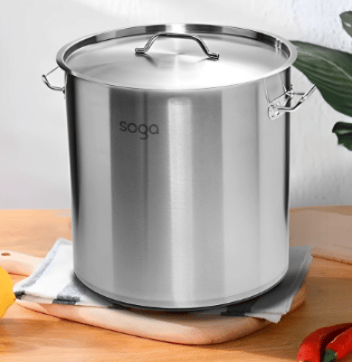SOGA Stock Pot 25L Top Grade Thick Stainless Steel Stockpot 18/10