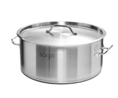SOGA Stock Pot 32L Top Grade Thick Stainless Steel Stockpot 18/10