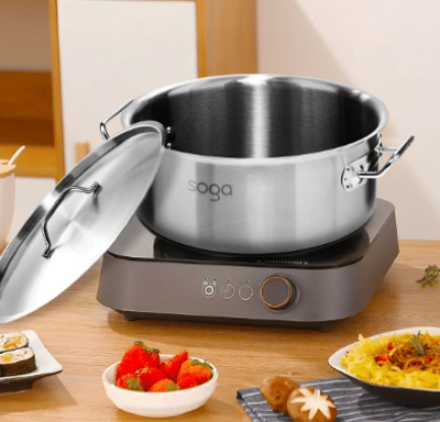 SOGA Stock Pot 32L Top Grade Thick Stainless Steel Stockpot 18/10