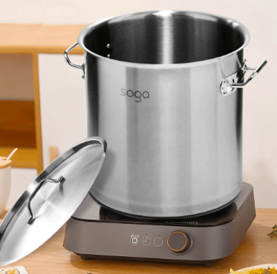 SOGA Stock Pot 50L Top Grade Thick Stainless Steel Stockpot 18/10
