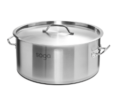 SOGA Stock Pot 44L Top Grade Thick Stainless Steel Stockpot 18/10