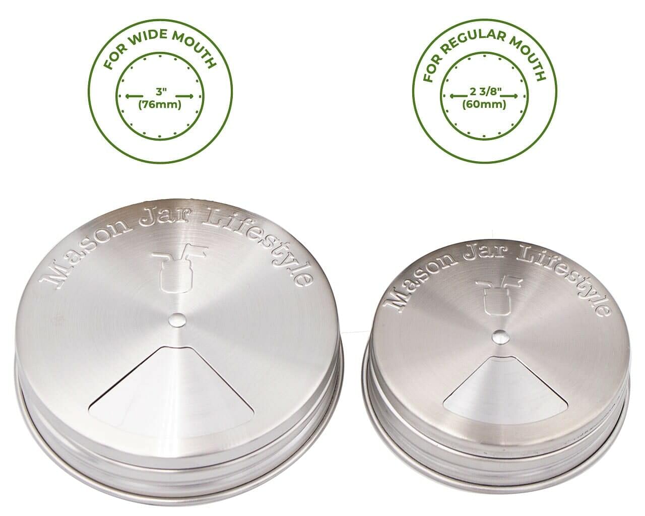 Spice Shaker Stainless Steel Lids for Mason Jars 4 Pack