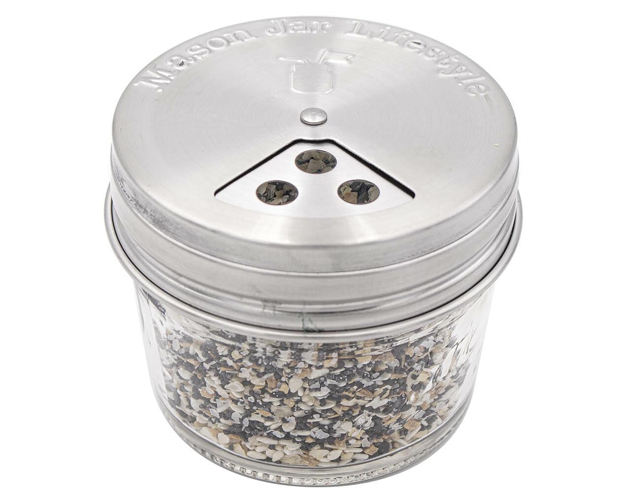 Spice Shaker Stainless Steel Lids for Mason Jars 4 Pack