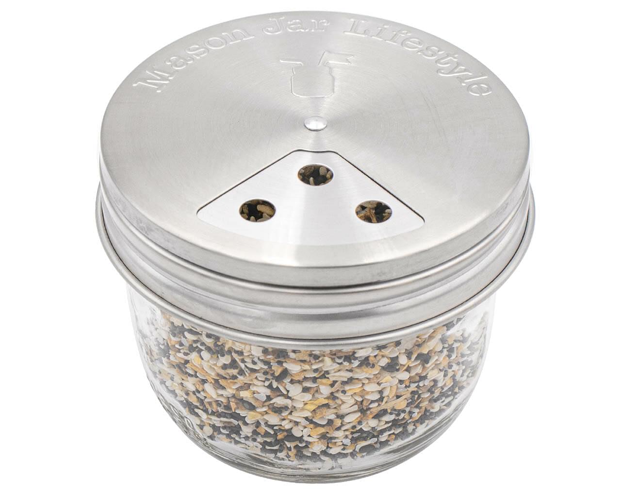 Spice Shaker Stainless Steel Lids for Mason Jars 4 Pack