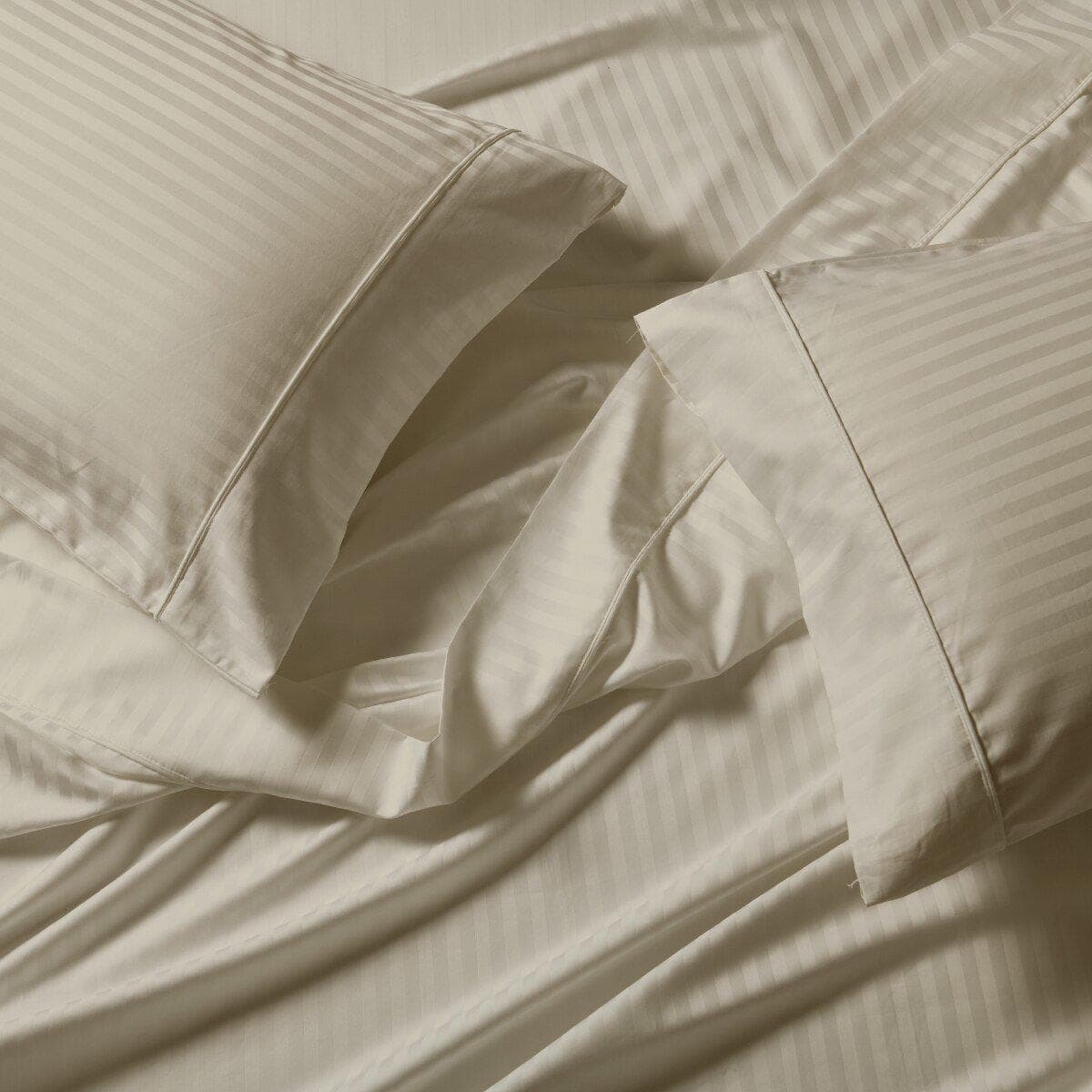 Split California King Sheet Set - Striped 650 Thread Count