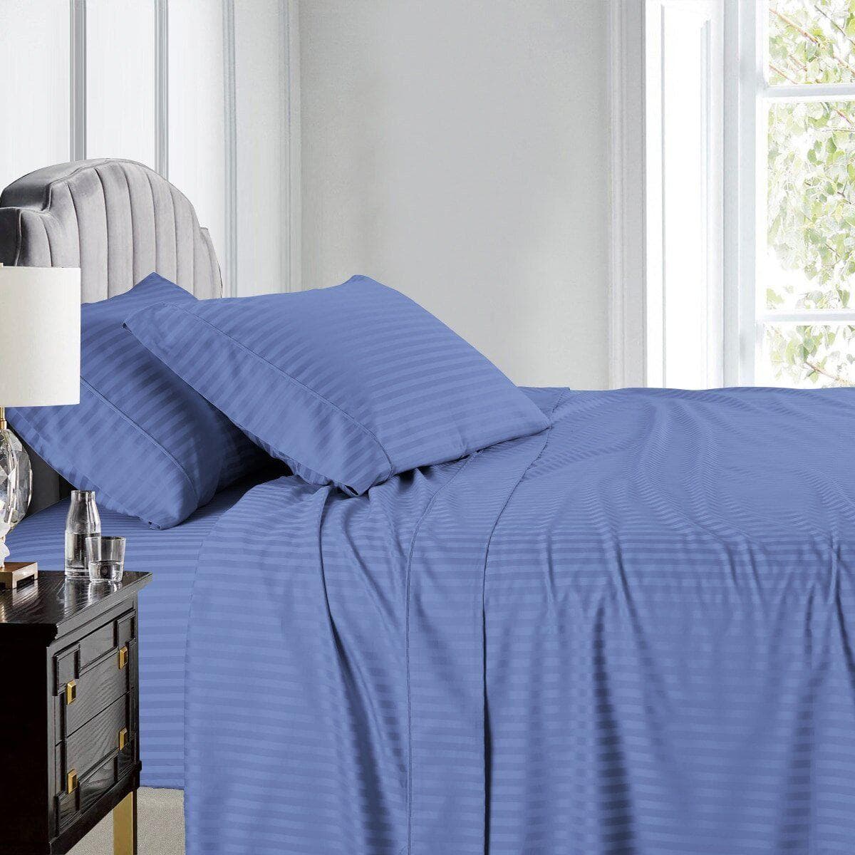Split King Sheet Set - Striped 608 Thread Count