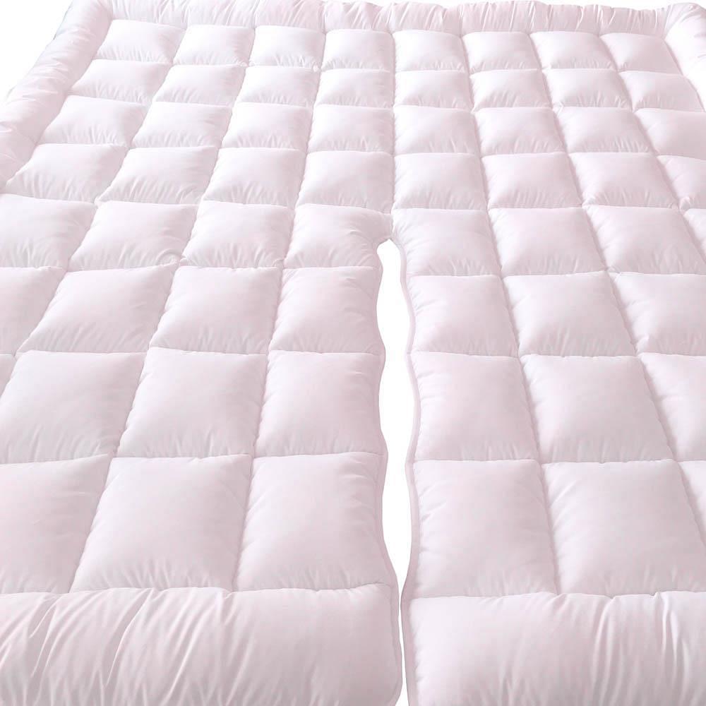 Split Top King Plush 2 Inches Mattress Pad Down Alternative Anchor Bands