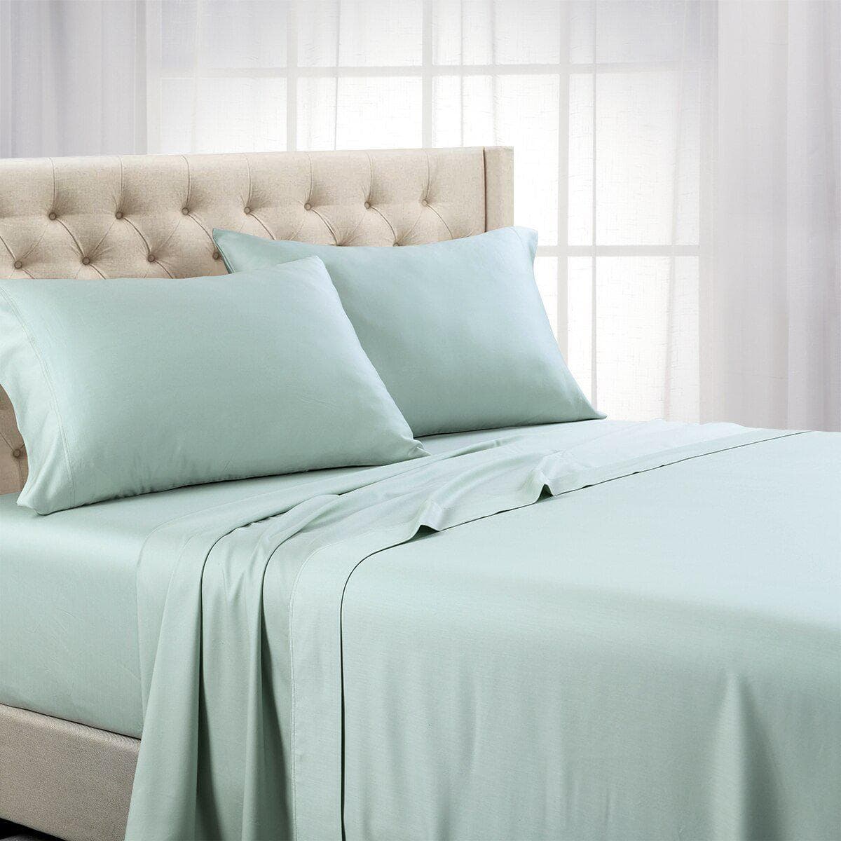 Split Top (Split Head) King Sheets 1000 Thread Count 100% Cotton Solid Sheet Sets