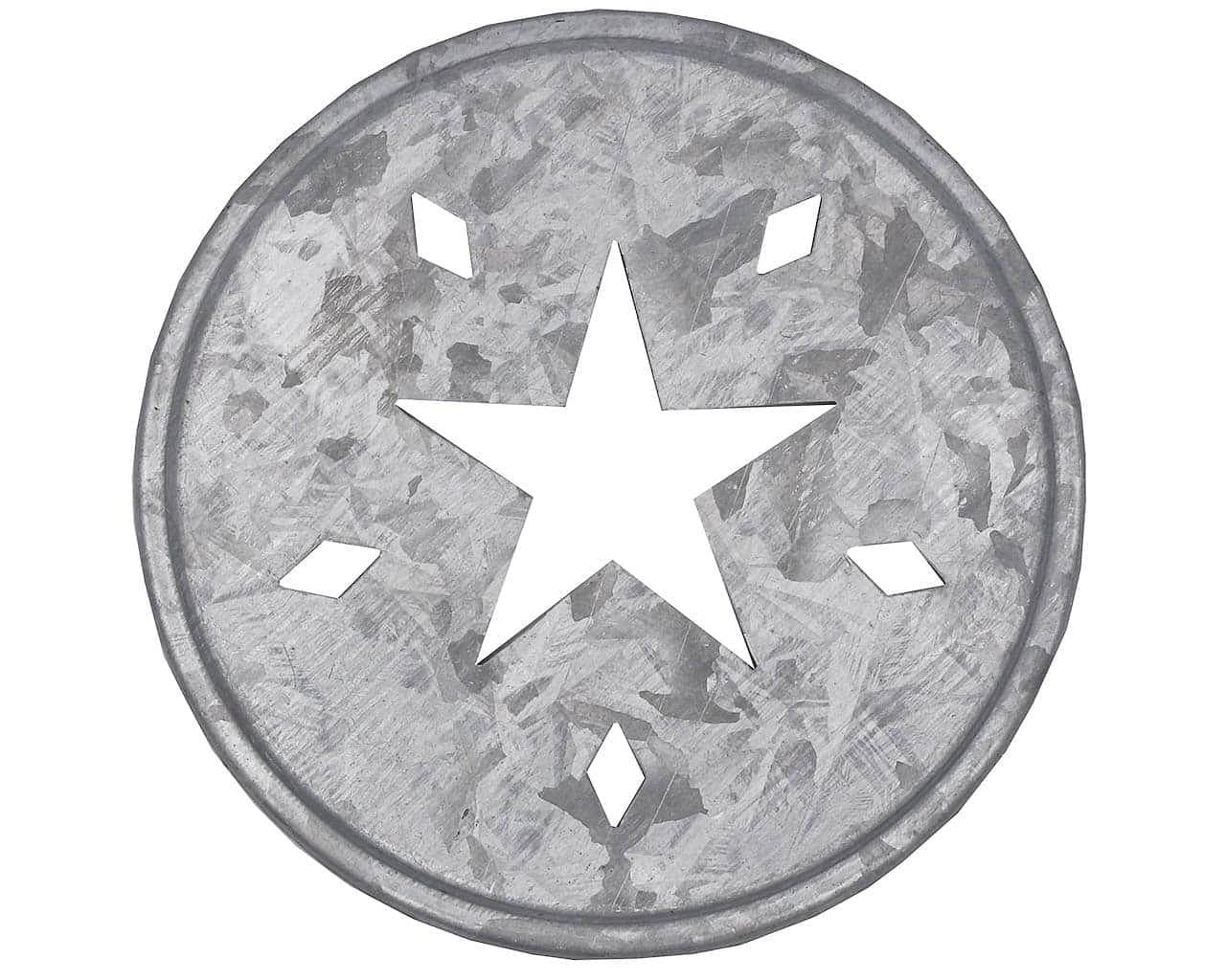 Star Cutout Galvanized Metal Lid Inserts for Mason Jars 10 Pack