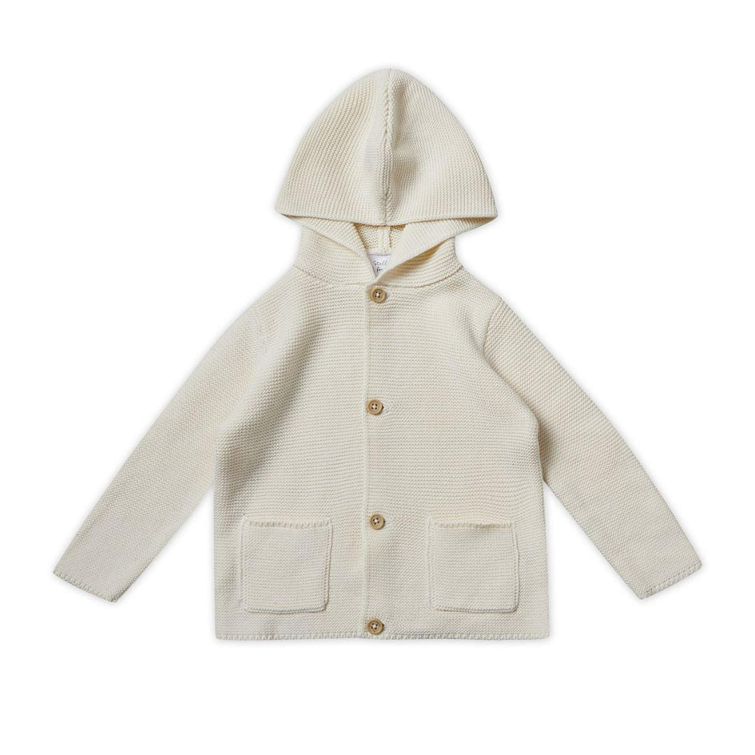 Stellou & Friends 100% Cotton Hood Unisex Cardigan for Babies and Children Ages 0-6 Years