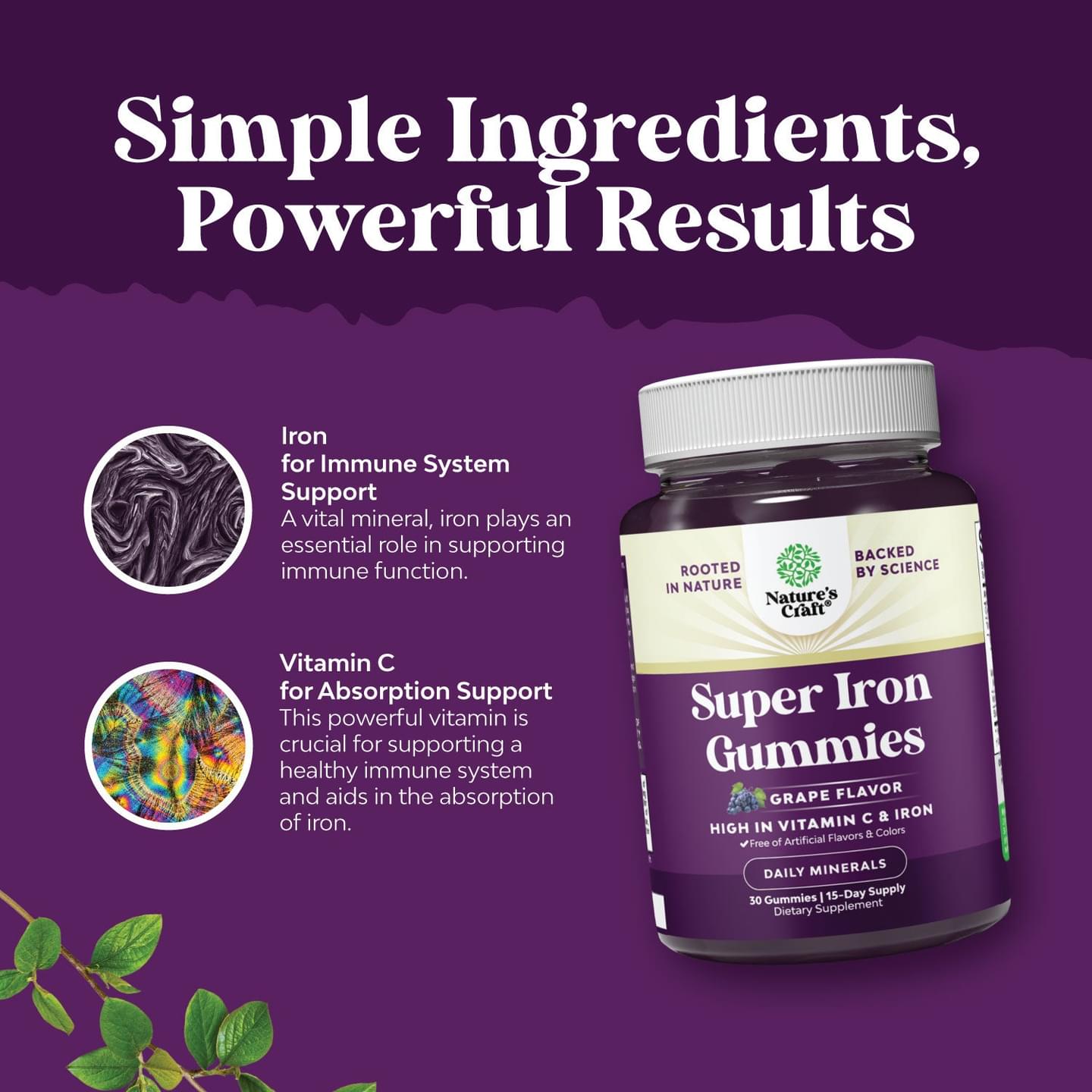 Super Iron Gummy 45mg per serving - 30 Gummies