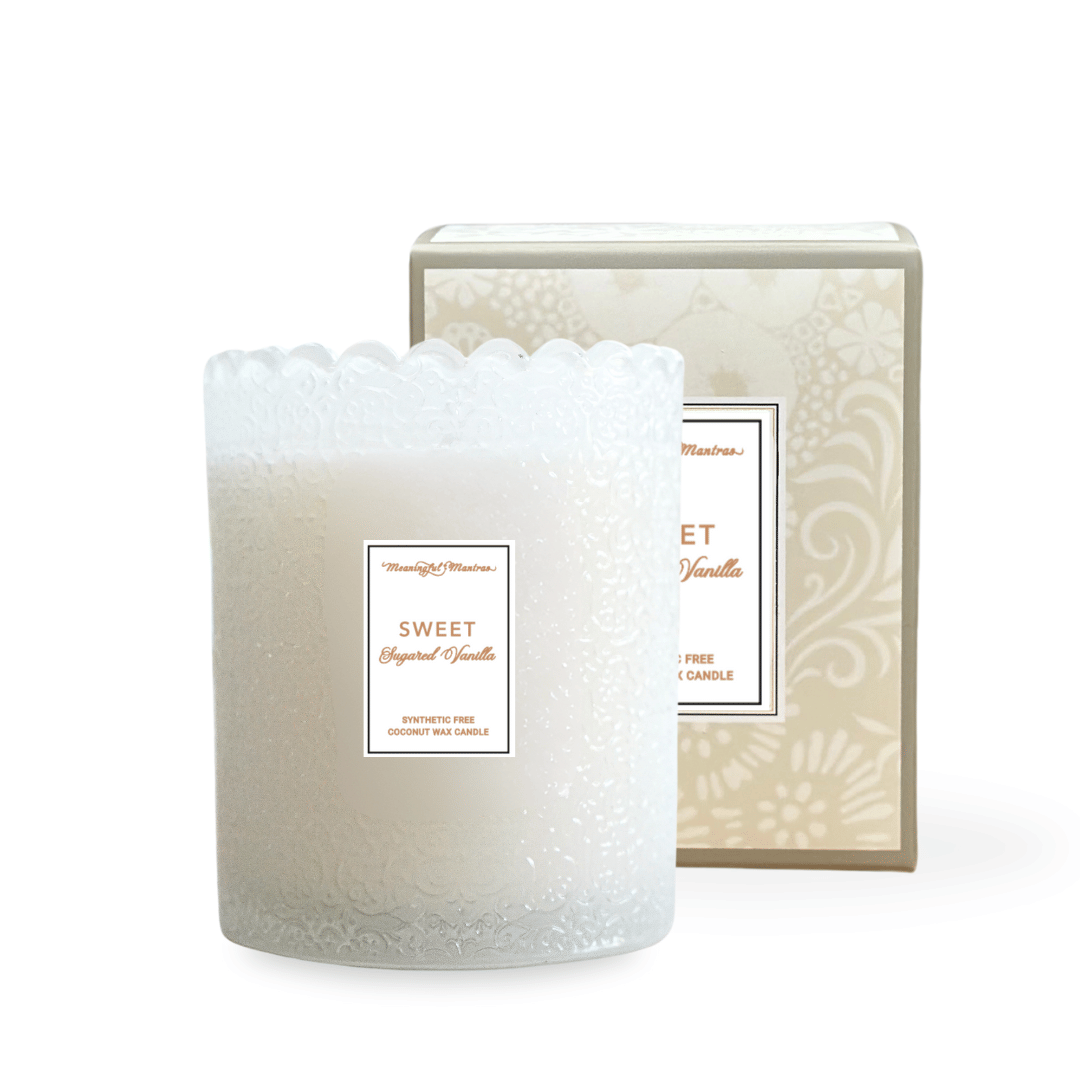 BOGO Meaningful Mantras Sweet Sugared Vanilla Natural Candle 8oz | BOGO 50% Off — Limited Time Bundle