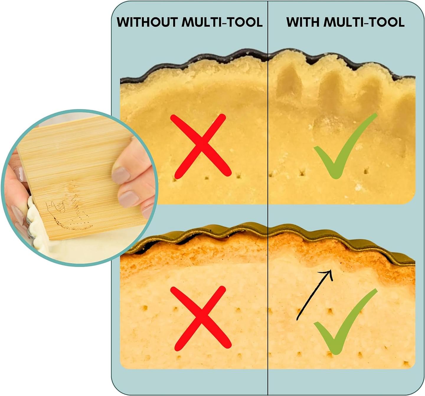 Tart Pan Baking Set - Carbon Steel, Non-stick - 9 Inch Removable Bottom - Quiche - Trim/Dock Tool, Offset Spatula, Pastry Brush, Tart Tampers, Cookie Cutters - Gift Full Set