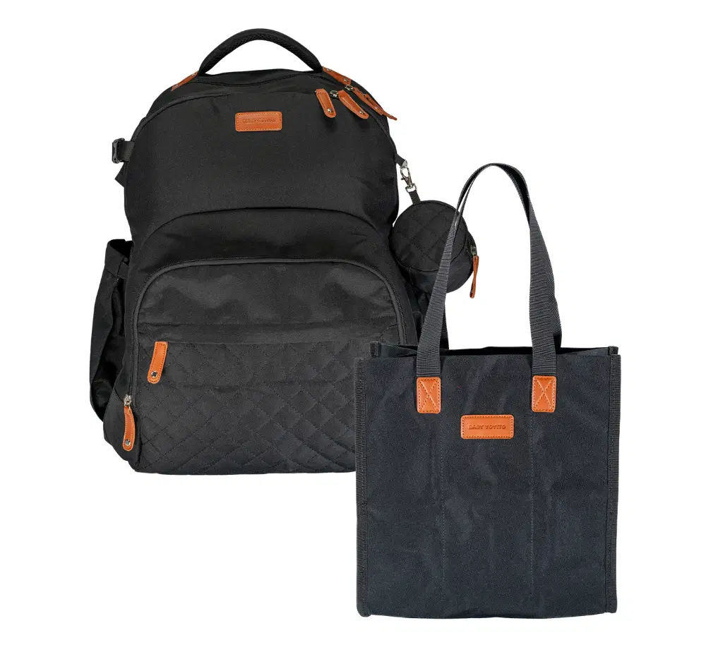 The Day Trip Diaper Bag + Quick Trip Tote Bag Bundle - All-in-One Family Travel & Diaper Storage Solution