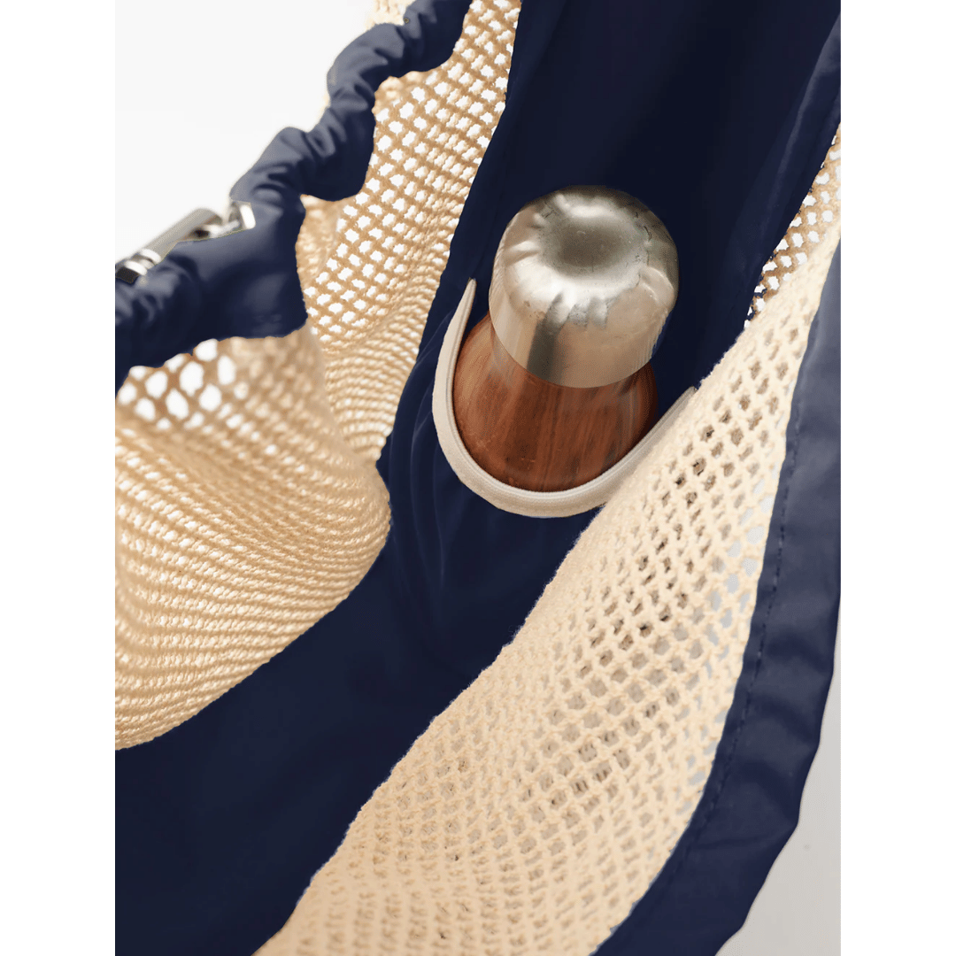 THE NET.ZERO // NAVY - Sustainable Recycled Mesh Tote Bag, Lightweight Crossbody Design with Techniluxe™ Fabric & Everyday Carry Functionality