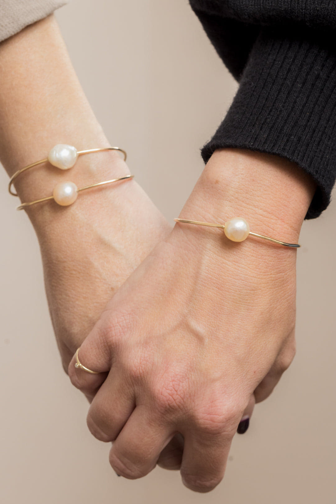 The Taudrey Permanent Bangle Gold Filled Bangle with Freshwater Pearl