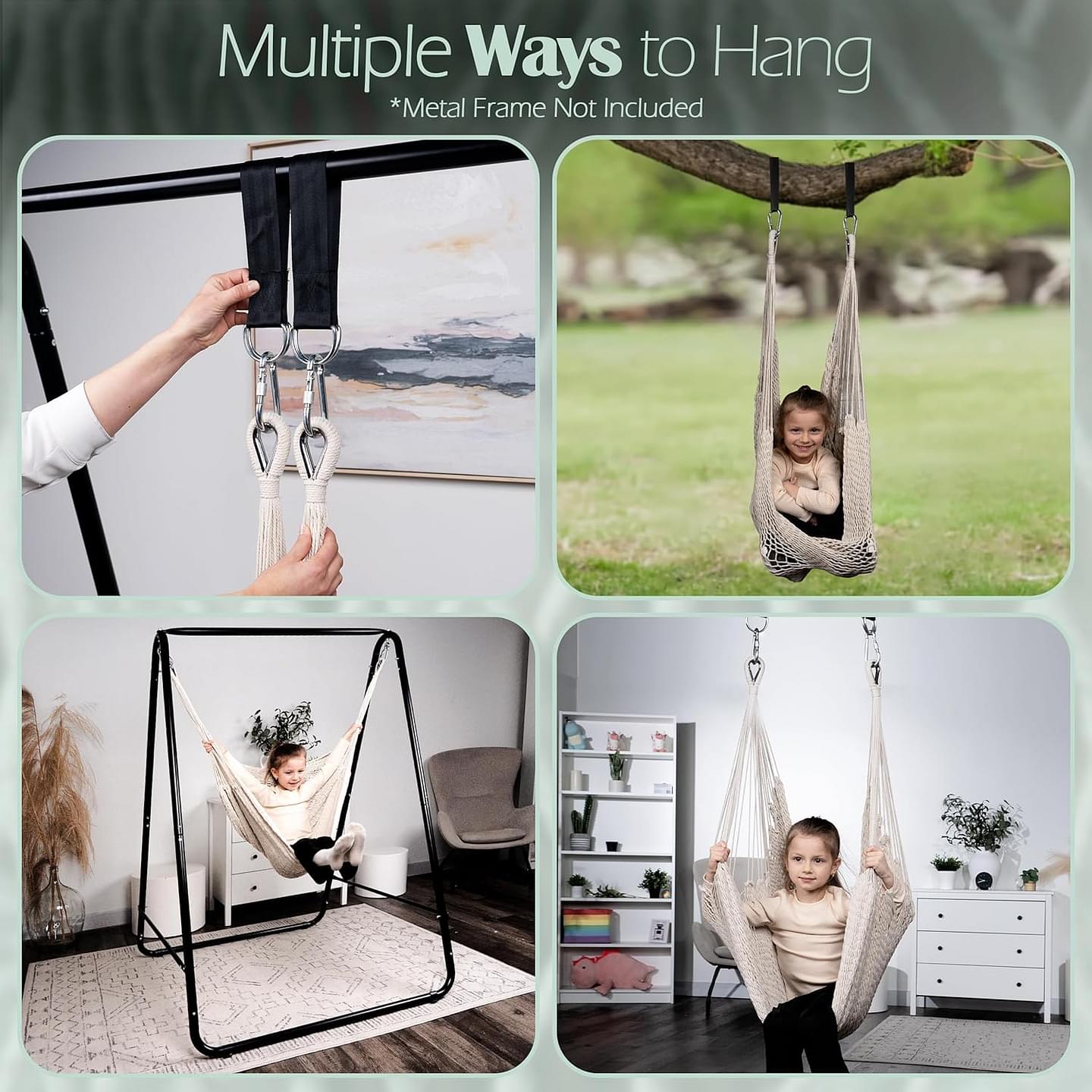 Therapist-Designed Sensory Swing for Adults & Kids with ADHD, Autism, Anxiety - Hammock Swing Outdoor Swings for Adults - Sensory Swing for Kids Indoor or Outdoor - Therapy Cuddle Hammock Chair Medium