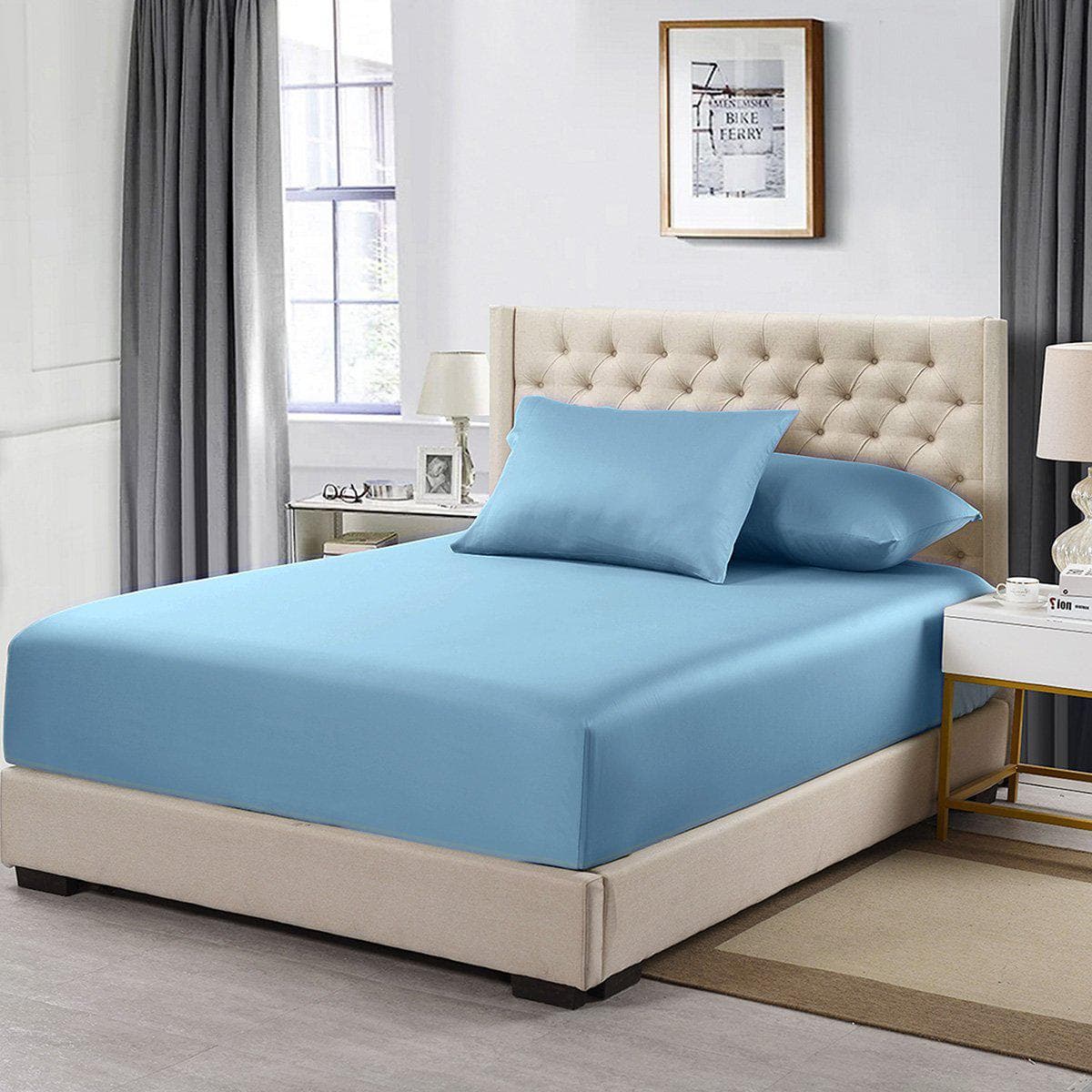 Top Split Flex King Fitted Sheet Only - 100% Bamboo Viscose Twill 260