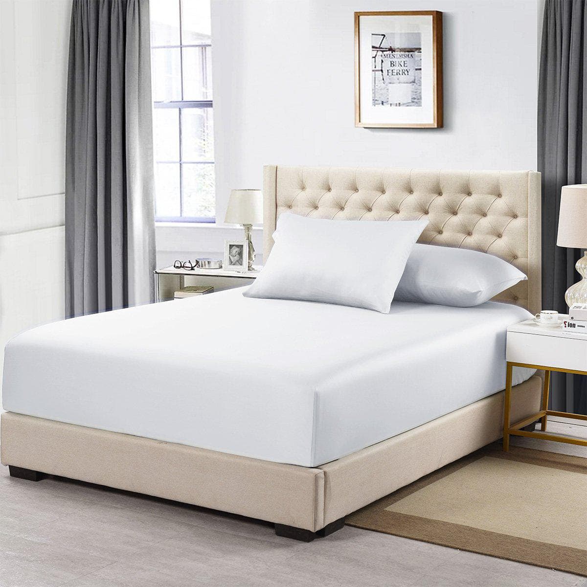 Top Split Flex King Fitted Sheet Only - 100% Bamboo Viscose Twill 260