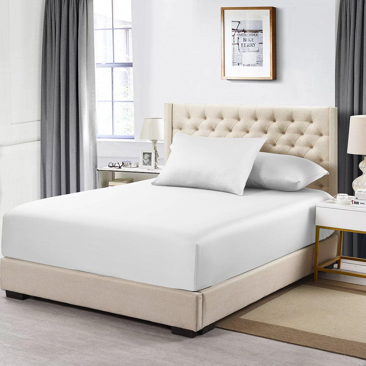 Top Split Flex King Fitted Sheet Only - Solid 608 Thread Count