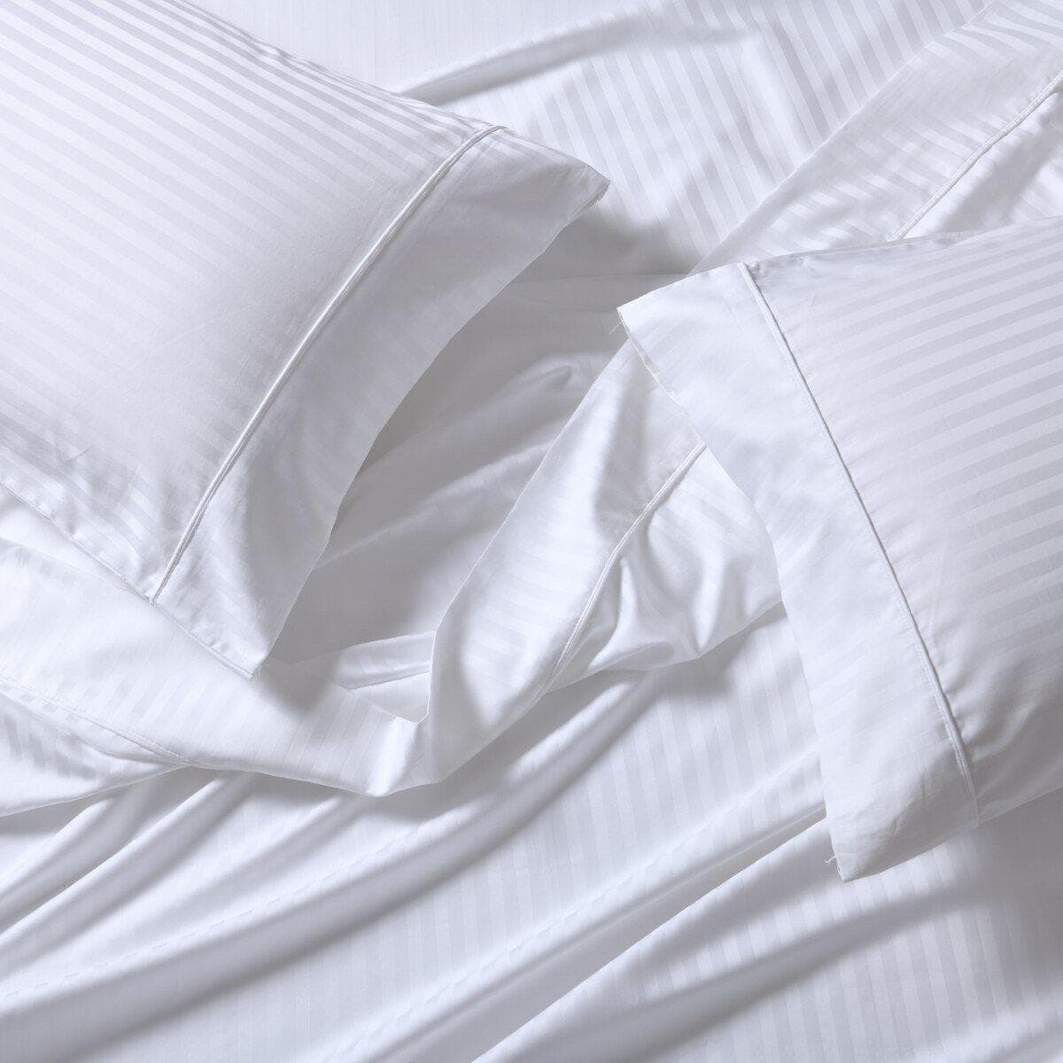 Top Split "Head Split" California King Sheet Set 650 Thread Count Damask Stripe