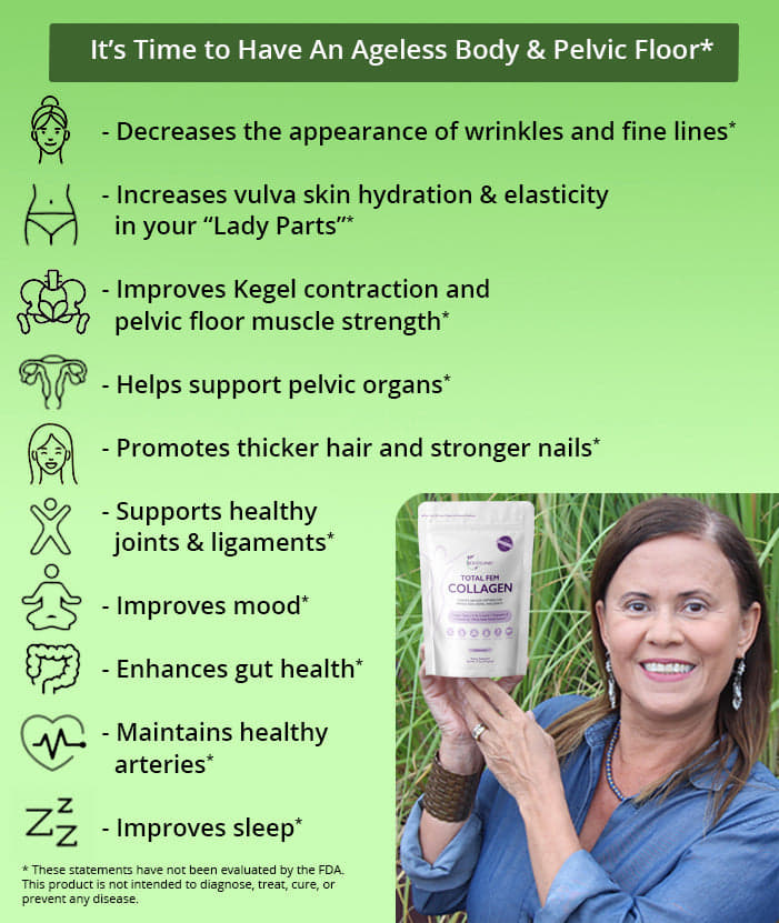 Total Fem Collagen - 5-Type Collagen Blend + Tryptophan & L-Theanine – Unflavored Daily Supplement