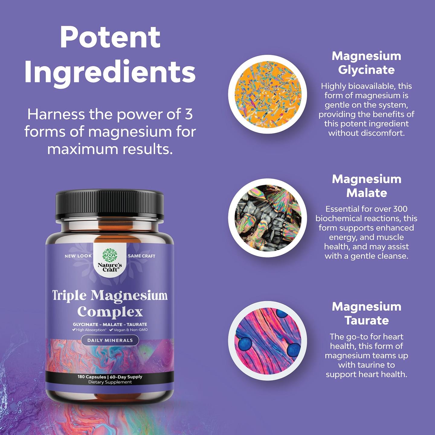 Triple Magnesium Complex 400mg per serving - 180 Capsules