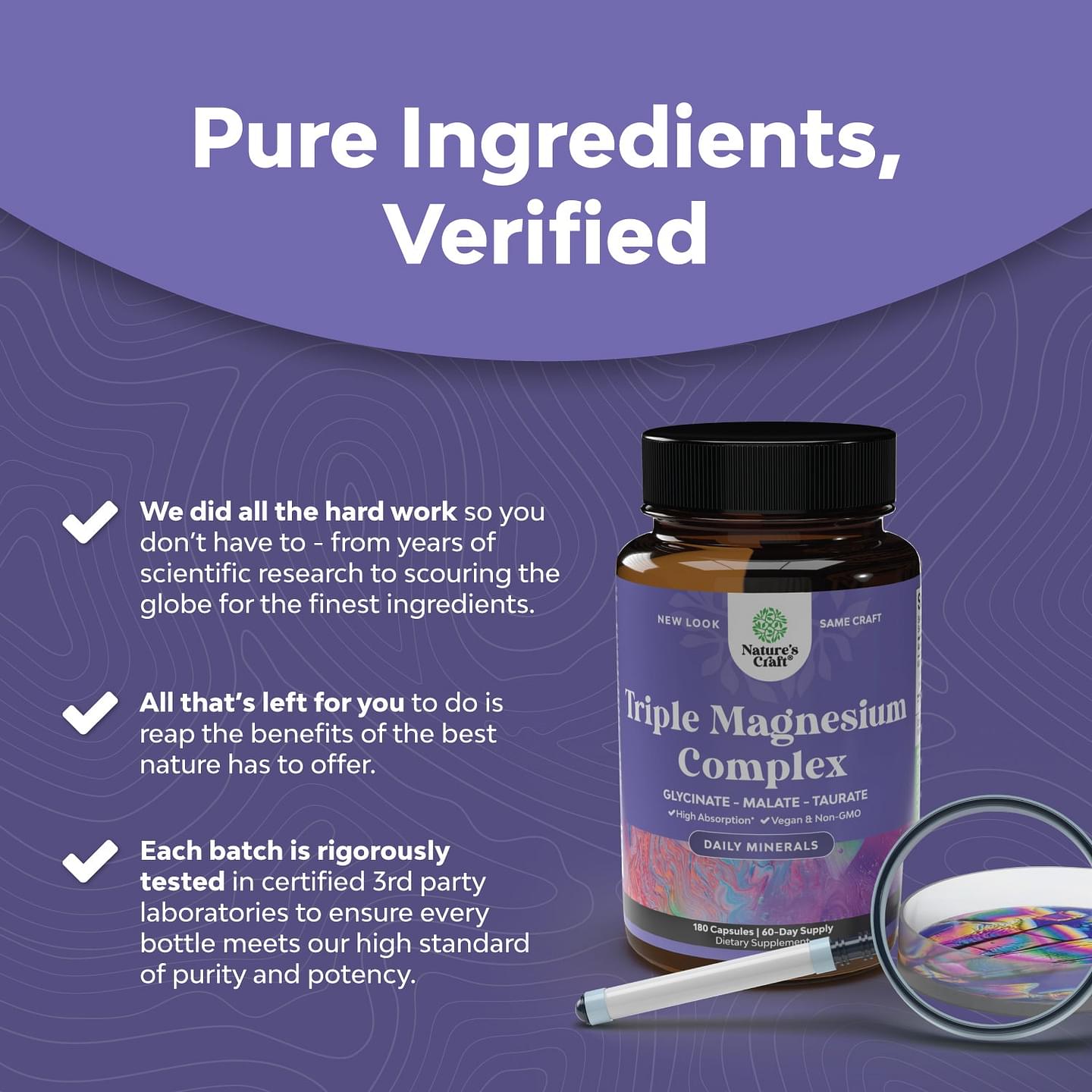 Triple Magnesium Complex 400mg per serving - 180 Capsules