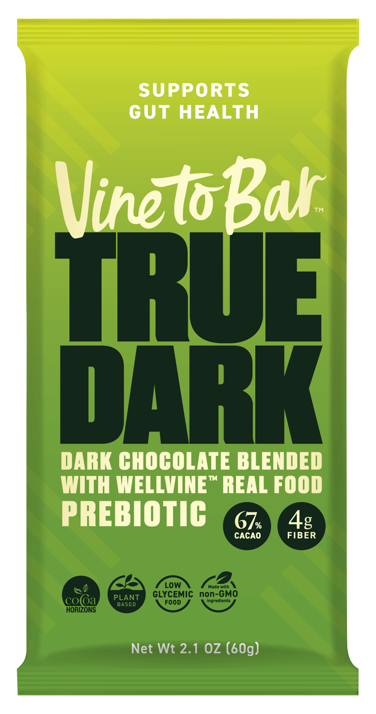 True Dark Dark Chocolate Bar - 65% Cocoa Premium Dark Chocolate with WellVine Chardonnay Marc, Smooth Rich Flavor Gourmet Chocolate Bar
