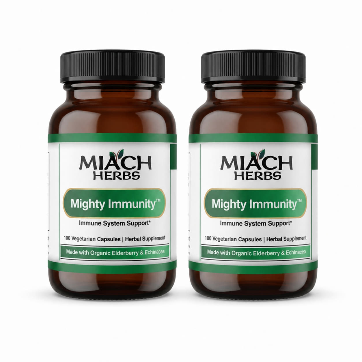 MOST POPULAR - 2 Pack: Mighty Immunity Organic Herbal Immune Support Capsules – Take When You Need It (8 Whole Herbs)
