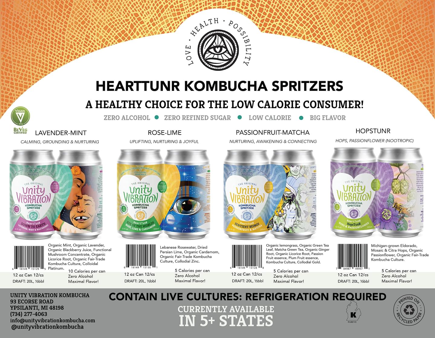 Unity Vibration Kombucha Spritzer Sampler Pack