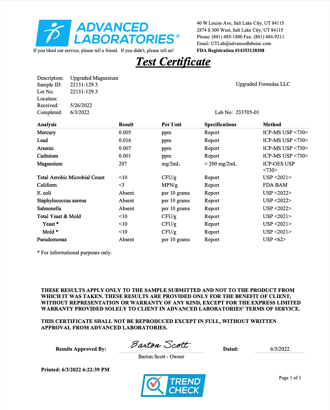 Upgraded Magnesium Liquid (TSA Approved)