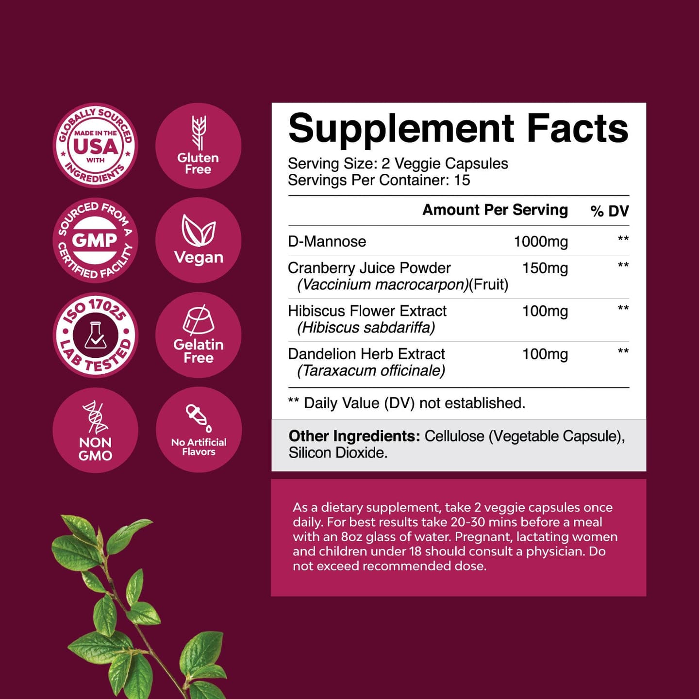 Urinary Tract Support 1000mg per serving