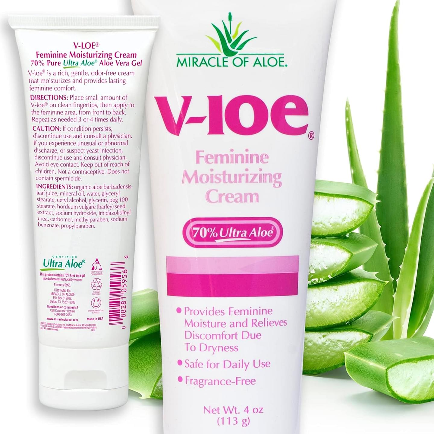 V-loe, 4 oz, Soothes & Hydrates Sensitive Vulva, Non-Estrogen, Non-Prescription Vaginal Comfort