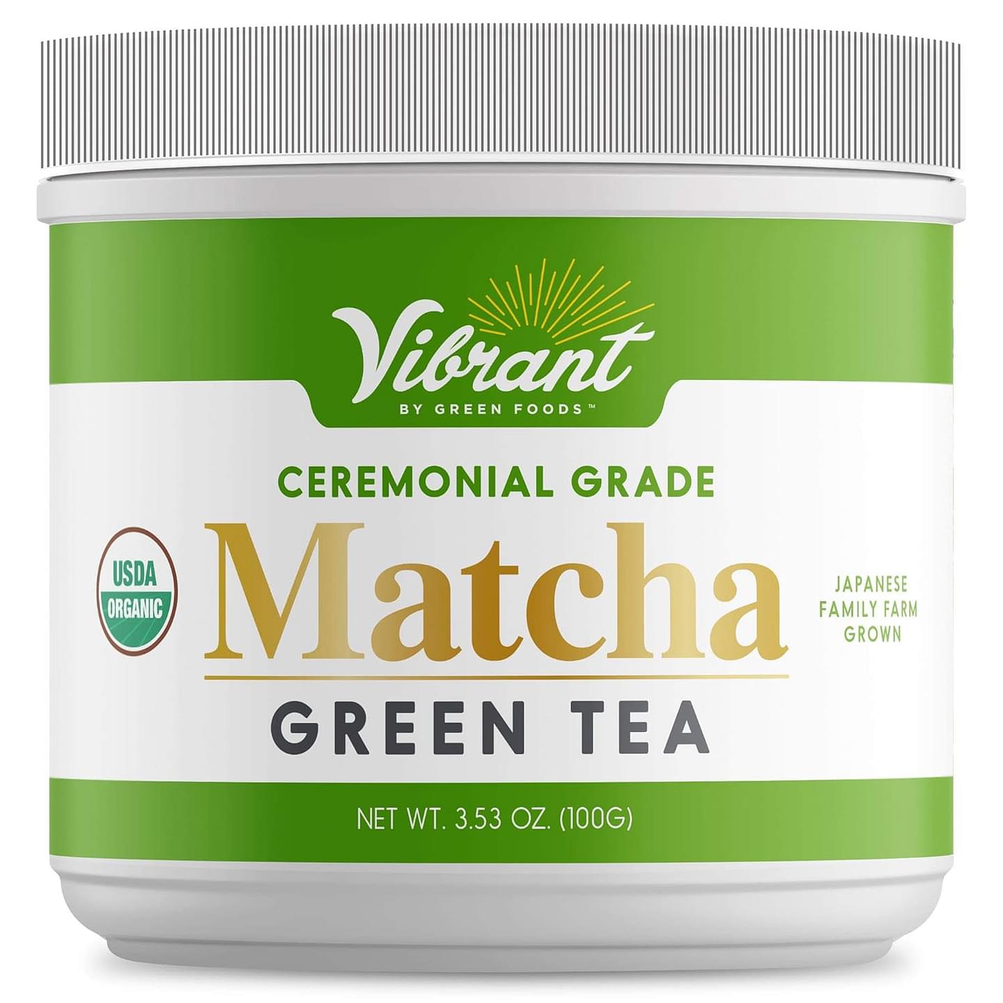 Vibrant Ceremonial Matcha Green Tea - 100% Organic & Pure from Japan 100g (3.5oz)