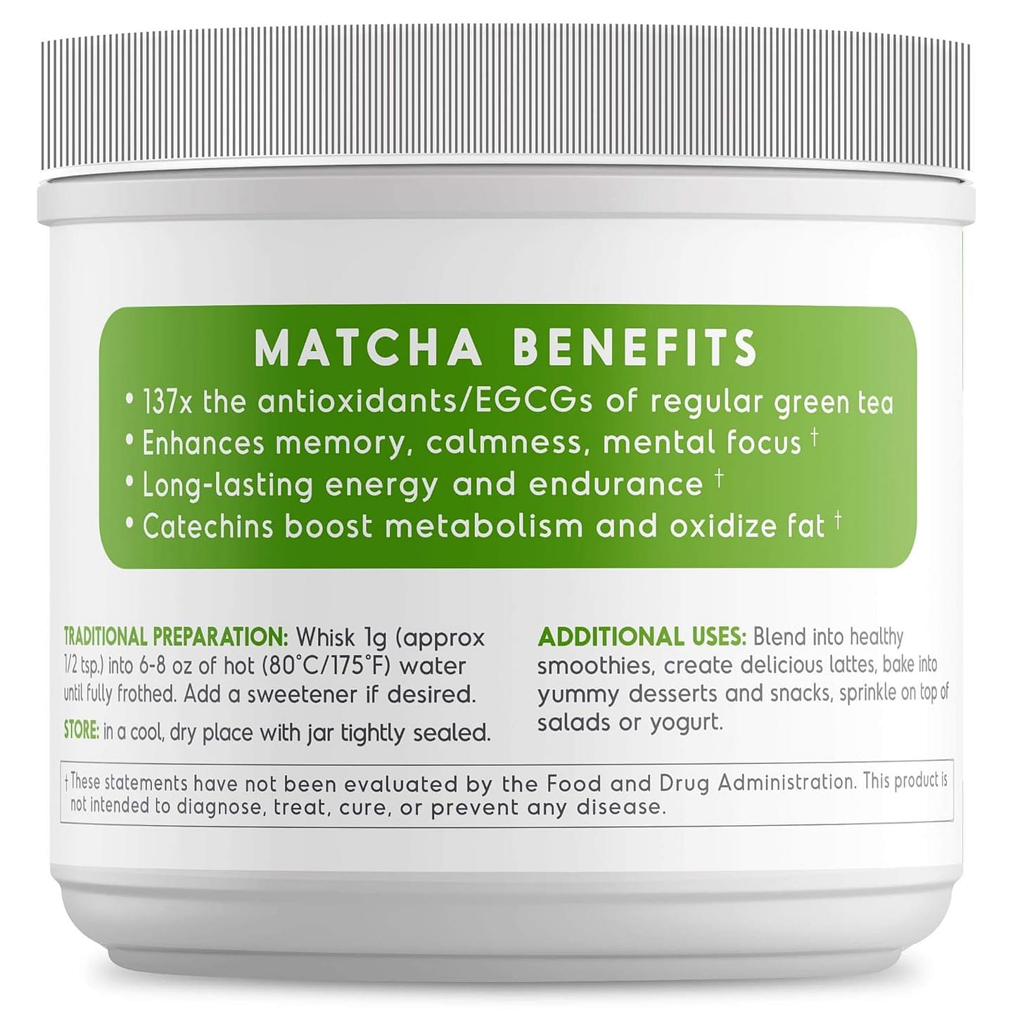 Vibrant Ceremonial Matcha Green Tea - 100% Organic & Pure from Japan 100g (3.5oz)