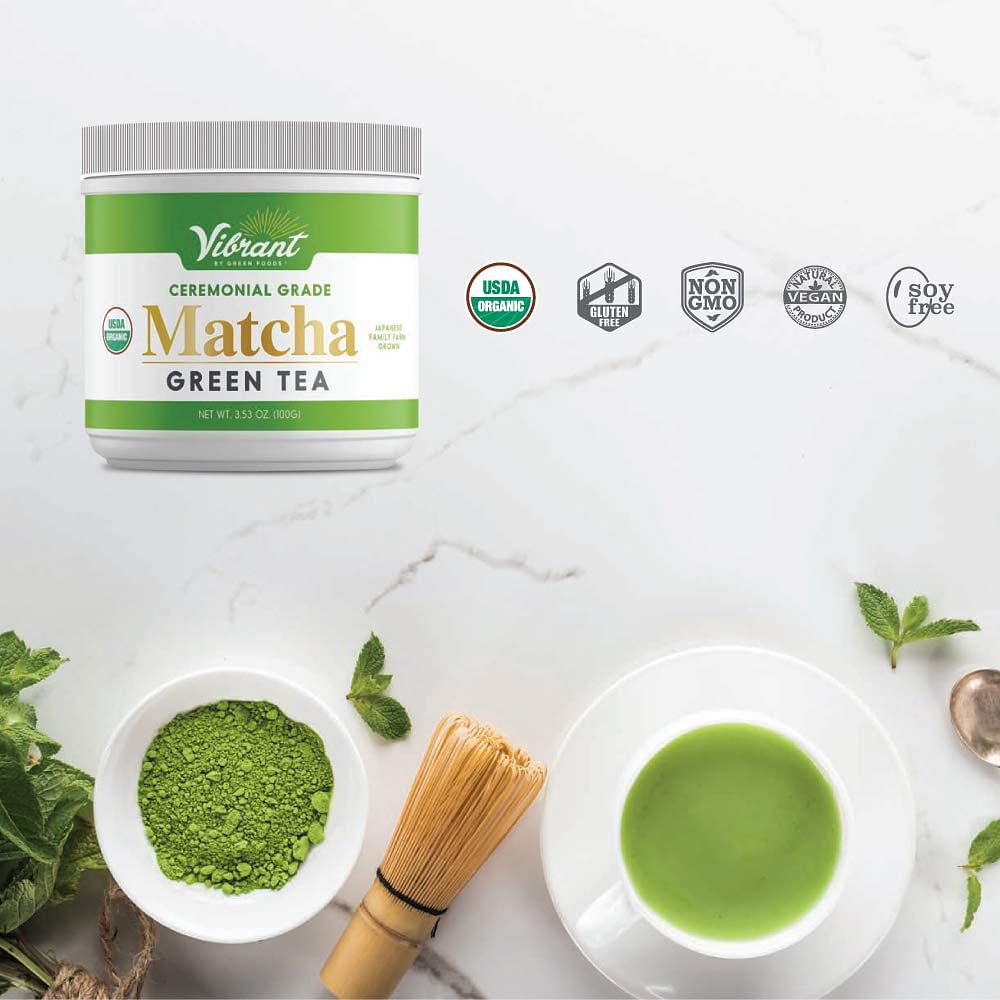 Vibrant Ceremonial Matcha Green Tea - 100% Organic & Pure from Japan 100g (3.5oz)