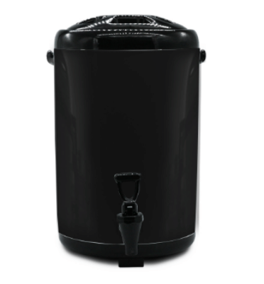 SOGA 12L Stainless Steel Insulated Milk Tea Barrel Hot and Cold Beverage Dispenser Container with Faucet Black