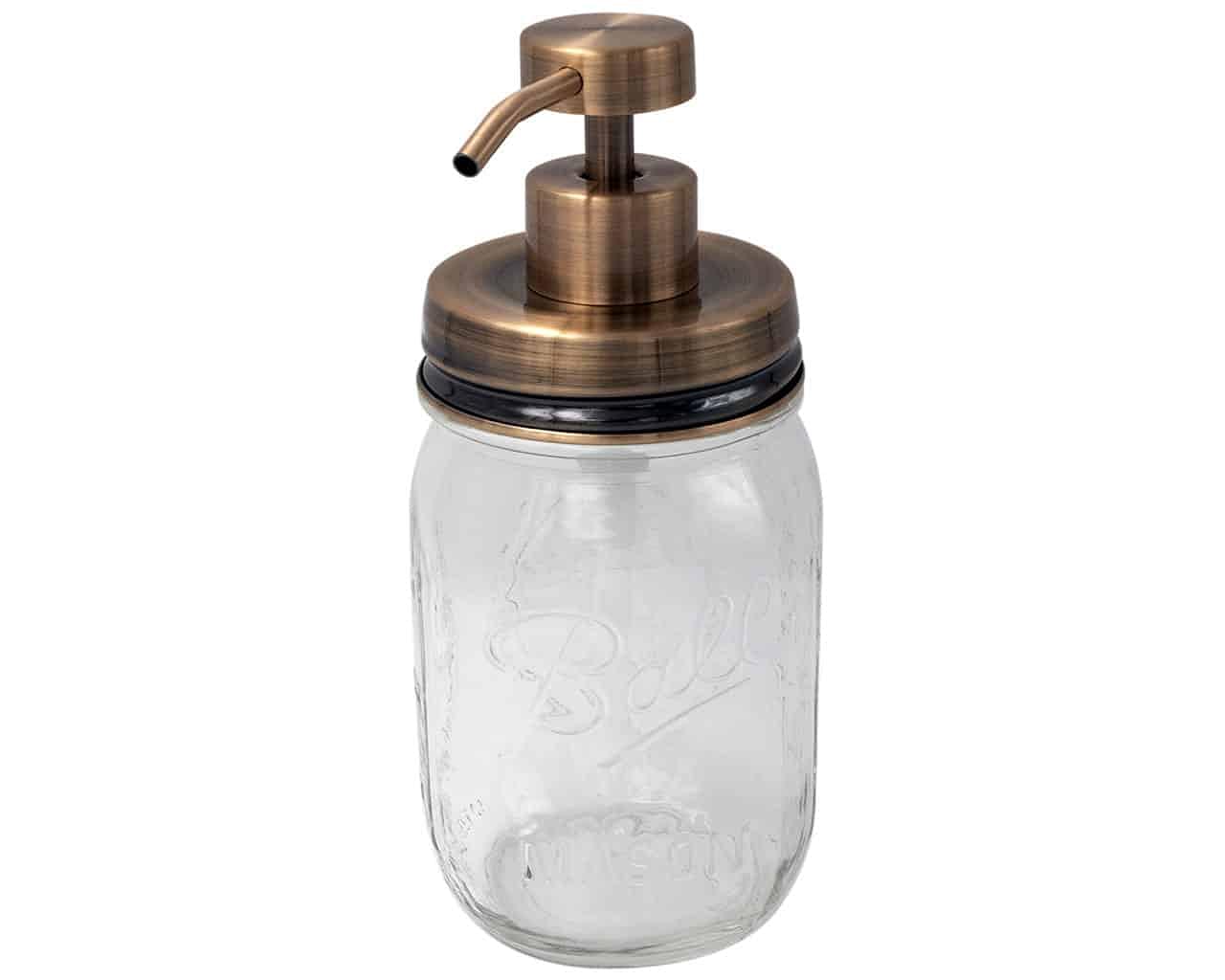Vintage Copper Soap Pump Lid Kit for Regular Mouth Mason Jars