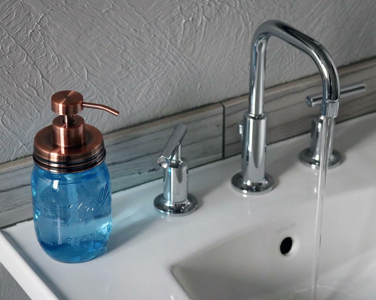 Vintage Copper Soap Pump Lid Kit for Regular Mouth Mason Jars