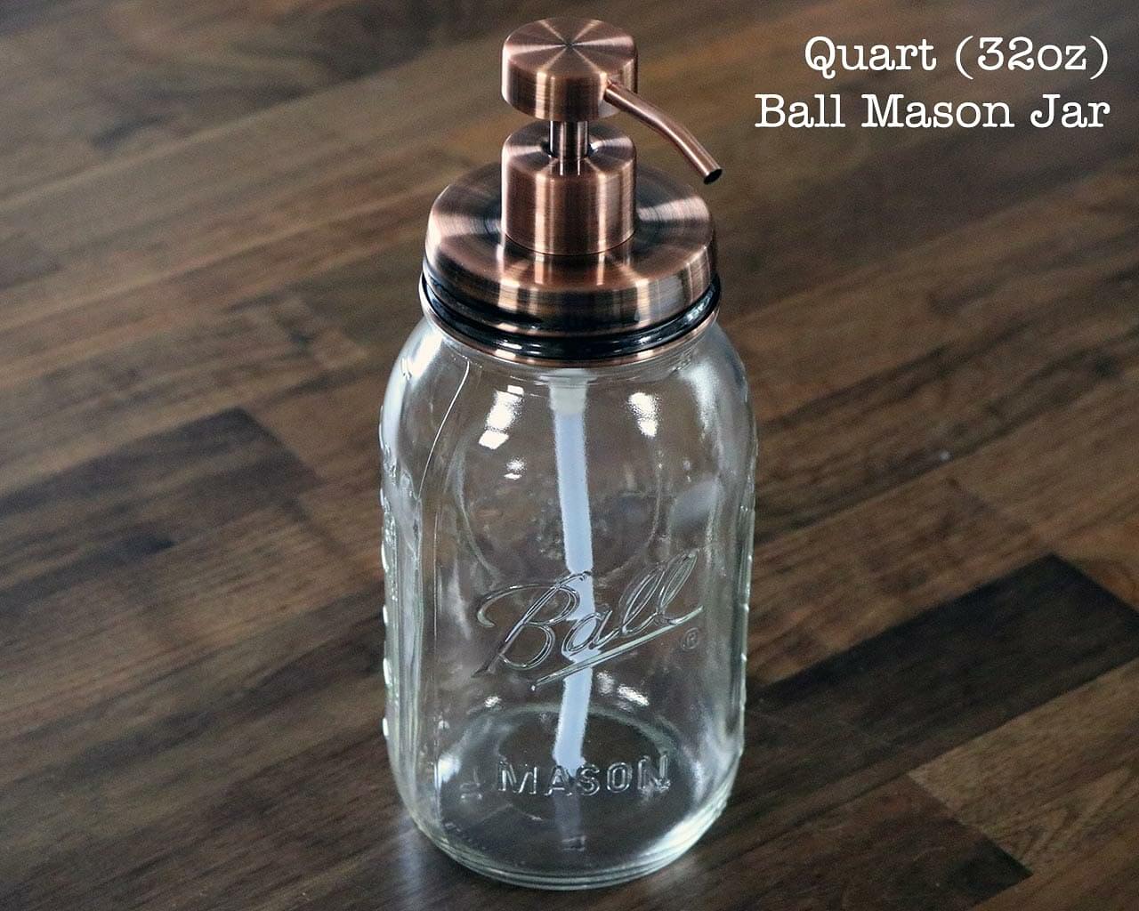 Vintage Copper Soap Pump Lid Kit for Regular Mouth Mason Jars