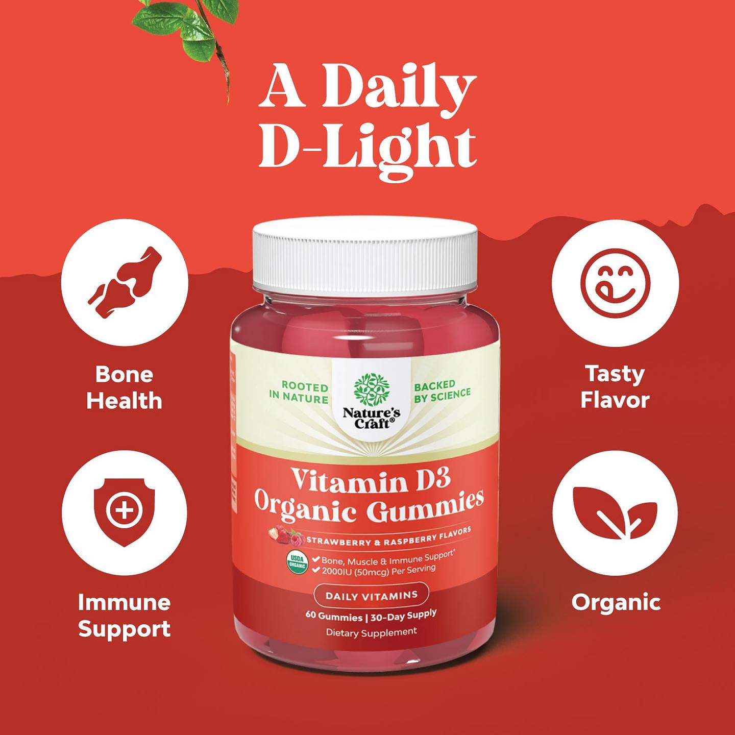 Vitamin D3 Organic  Gummies 2000IU per serving