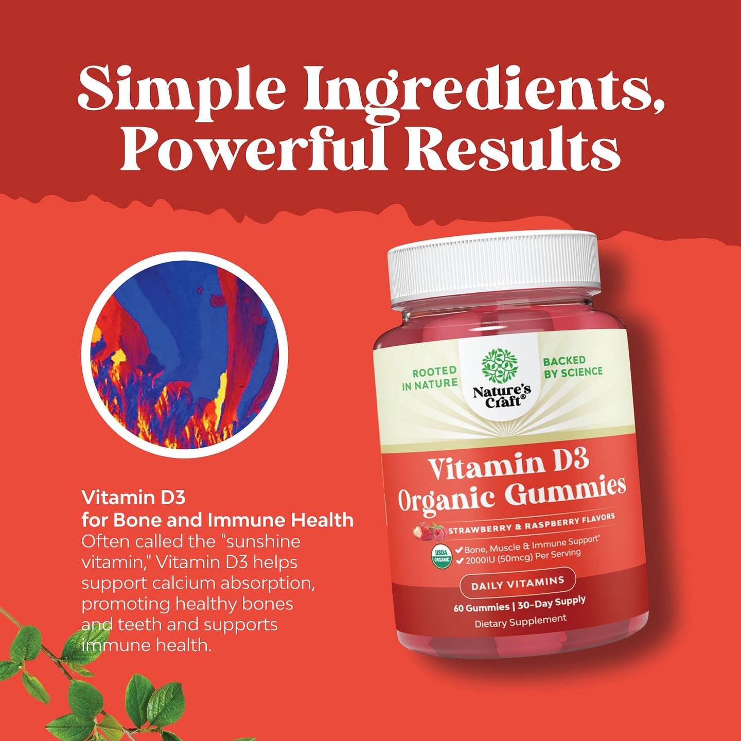 Vitamin D3 Organic  Gummies 2000IU per serving