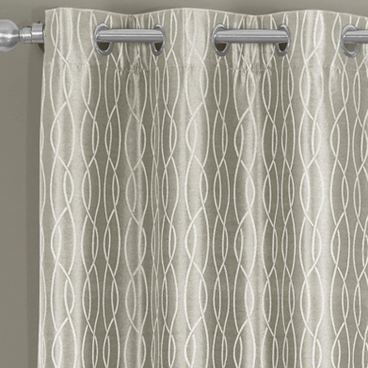 Voyage Jacquard Thermal Blackout Grommets Curtain Panels (Set of 2) in 63, 84, 96 OR 108 inch long