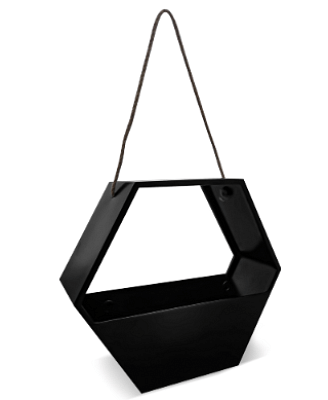 Wall Planters for Indoor/ outdoor Plants- Black metal Planter with rope for hanging, self watering mechanism- Versatile and Weather Resistant black