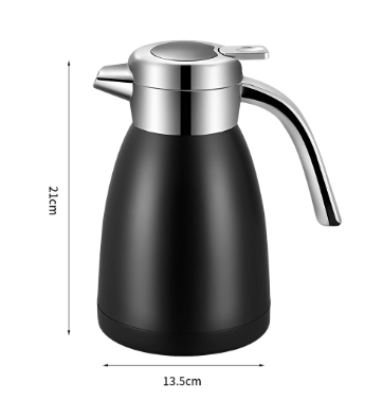SOGA 1.2L Black Insulated Vacuum Flask 