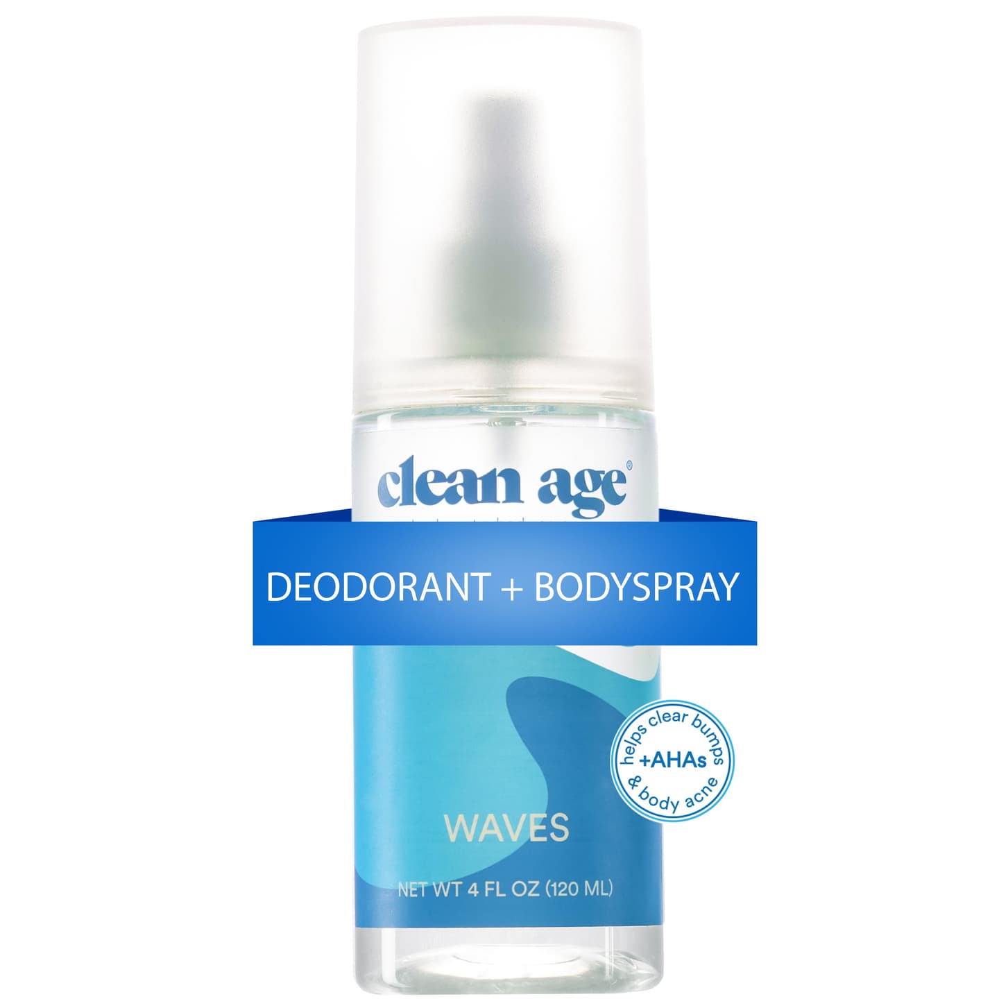 Waves AHA Body Spray - Aluminum-Free Ocean Breeze - 4oz