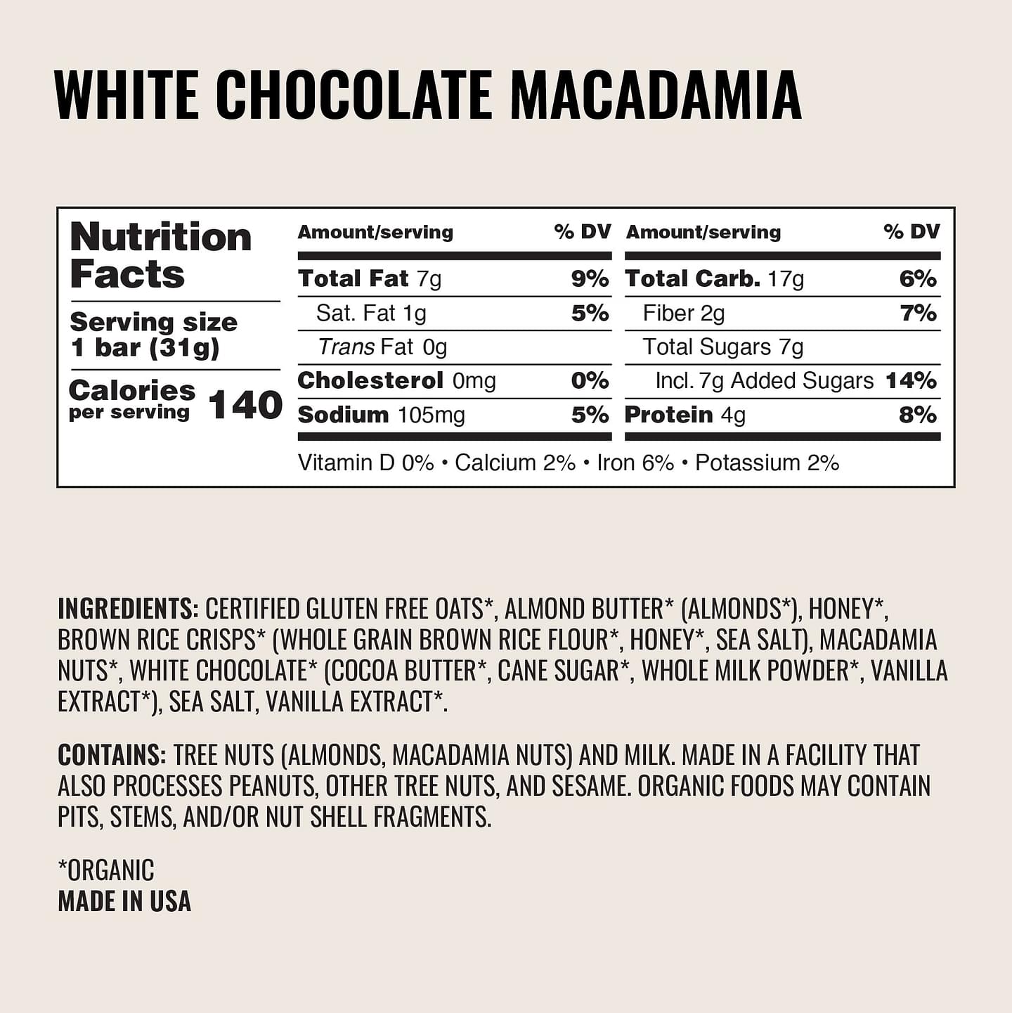 White Chocolate Macadamia Kids Bars