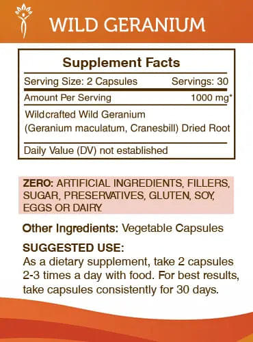 Wild Geranium 60 Capsules image