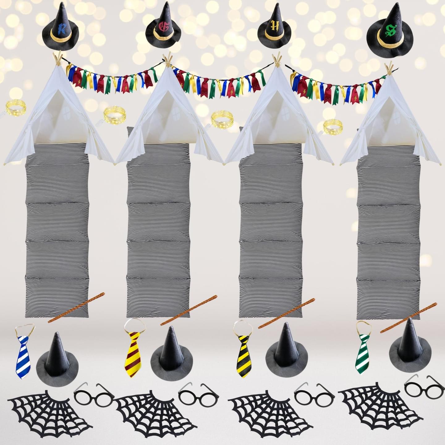 Wizard Teepee Tent Party Set, Wizard Tee Pee Sleepover Party Set, Wizard Slumber Party Set